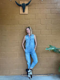Vintage Denim Blue Fly Jumpsuit