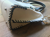Alexander McQueen White 'legend' Small Blanket Stitch Leather Bag